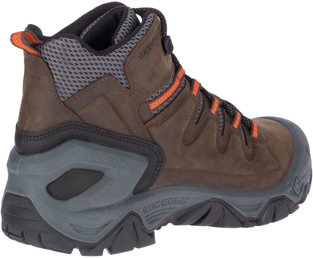 Kozaki Merrell Męskie Brązowe - Strongbound Peak Mid Waterproof - 493105-LFV